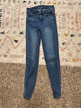 American Eagle Outfitters Dark Blue High-Rise Skinny Jeans